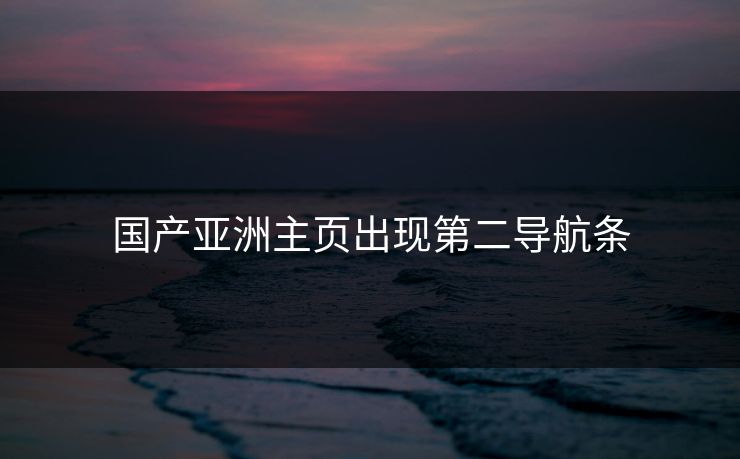 国产亚洲主页出现第二导航条